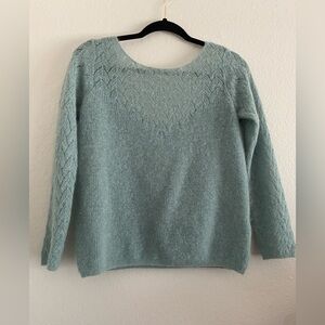 La Maille Sezane Sweater Mohair Alpaca Lightweight Xs Green blue